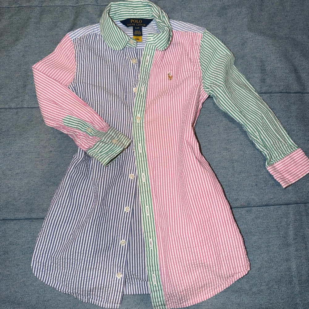 Polo by Ralph Lauren Kids Colorblock Striped Dress